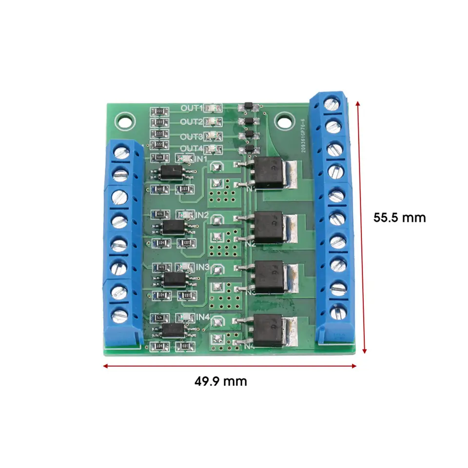 PWM MOS FET Module MOS Tube Module PWM 4-Channel MOS FET Module PLC Amplifier Circuit Board Driver Module 3-20V to 3.7-27VDC 10A image 6