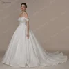 BEPEITHY Customized Luxury Strapless A Line Glitter Wedding Dresses Off The Shoulder Women Ivory Bling-Bling Bride Bridal Gown 3