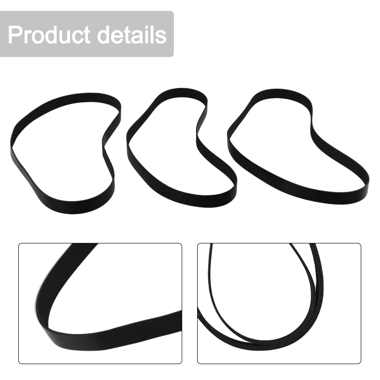 3 Pcs Sweeping Robot Belts For VAX Dual Power Pet Advance ECR2V1P FL12.8x455 Type 23 Vacuum Cleaner Household Cleaning