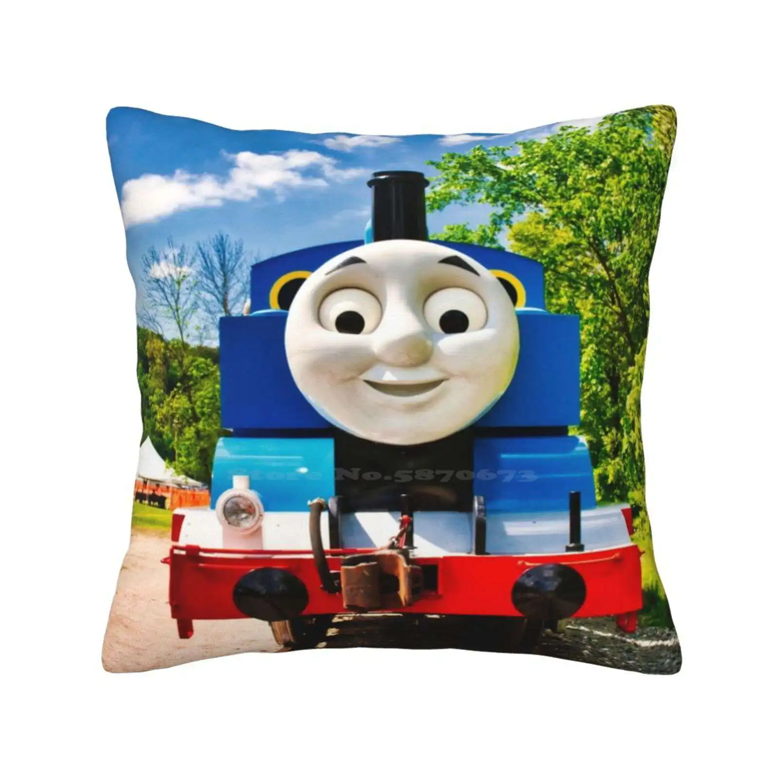 The One And Only Bedroom Office Hug Federa Train Thomas Railway Track Sky Blue Clouds Trees