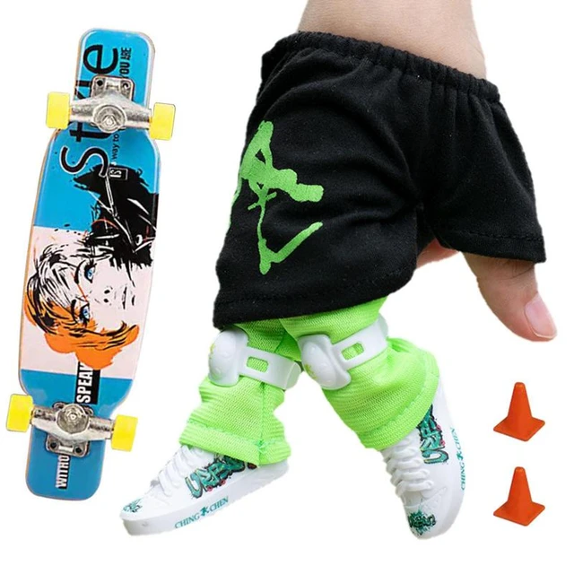 Finger Skateboard Scooter Set, Mini Finger Pants Shoes