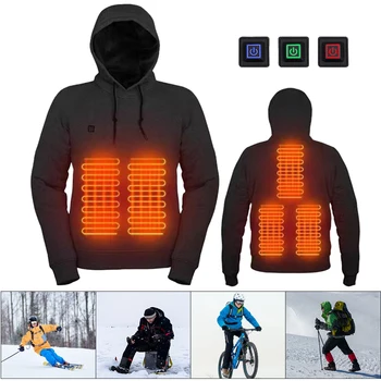 5 Heating Zones Heated Jacket Men Women Vintage Gothic Cozy USB Rechargeable Long Sleeve Streetwear Loose Coats Soft 3 Levels - Image 2