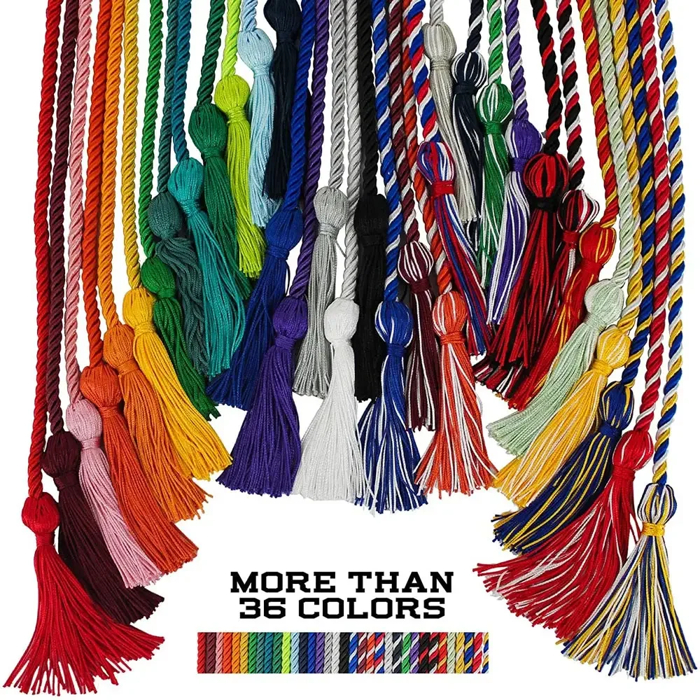 Tassel Fringe Tassel Decoration Tassel Accessories Tassel Trim Mini Tassels Bookmark Tassels Silky Floss Tassels Leather Tassels Fluorescent Tassels 1Pcs Fashion Graduation Honor Cords Tassel Polyester Yarn Honor Cord For Graduation Students 170CM Hats Decor Cord