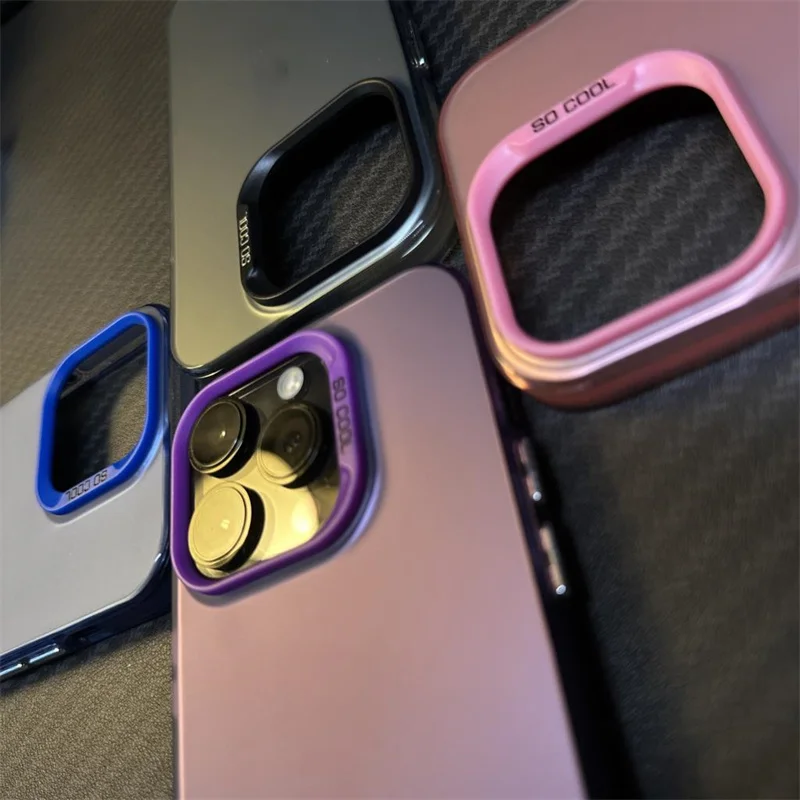 Laser Metallic Aurora Matte Clear Case For iPhone 11 12 13 14 15 Plus Pro Max XR XS X Hard Shockproof Bumper Cover Gift_voghion.com