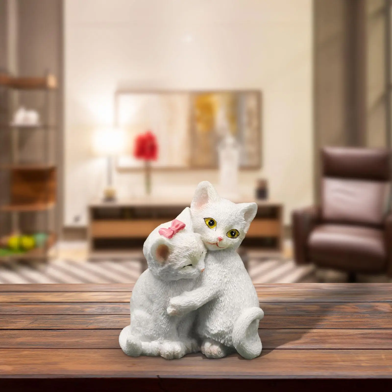 

Valentine's Day Cat Ornament Office Desk Toys Lovers Statue Couple Cat Ornament for Wedding Gifts Anniversary Engagement Bedroom