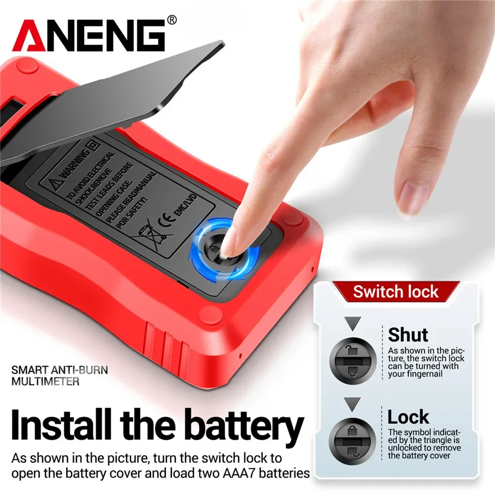 Digital Mini Multimeter Tester 6000counts Auto True Rms Tranistor Meter with NCV Data Hold Flashlight ANENG M118A digital multimeter multimeter tester