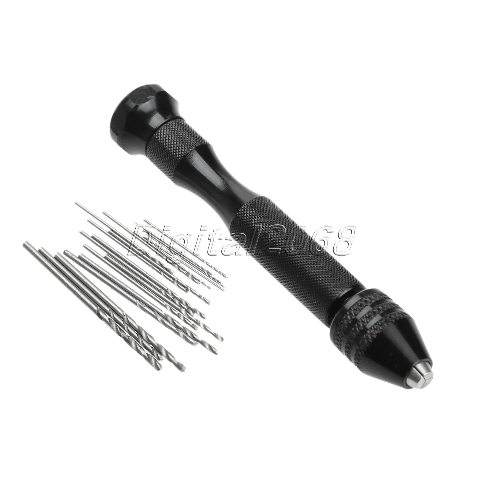 Mini Micro Aluminum Hand Drill With Keyless Chuck + 20pcs Hss Twist Drill Bits Set 0.3-3.4mm Rotary Tools Woodworking Drilling krachtige 15 degree oblique hole locator angle drilling locator clamp kit guide for woodworking hand tools