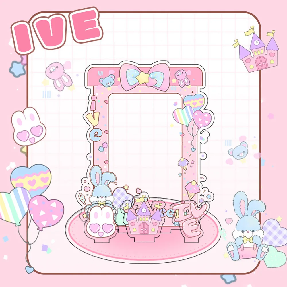 

KPOP IVE, модный акриловый держатель для карт, подставка, фигурка Yujin Gaeul Wonyoung, Лиз Рей Leeseo, милый Настольный орнамент, поклонники, коллекционный подарок