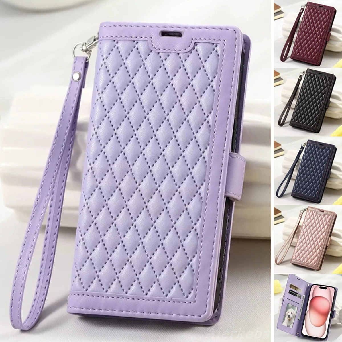 حافظة جلدية لهاتف سامسونج جالاكسي A16 A36 A56 A26 A06 A15 A35 A55 A14 A34 A54 A13 A33 A53 A05 A25 A24 A52 محفظة غطاء الهاتف