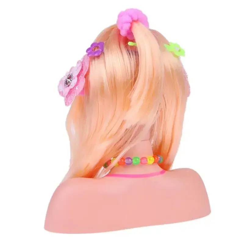 Fun Half Body Makeup Hairstyle Doll Mannequin Head Pretend Play Toys For Children Princess Dressing Learning Beautiful Girls Toy makeup toy