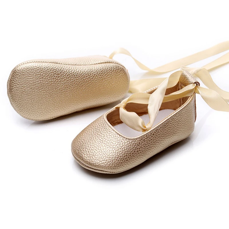 Newborn Baby Girl Dance Shoes Ballerina Sweet Ribbon Toddler Infants Crib Shoes Kids Princess Shoes Soft Sole Footwear 2