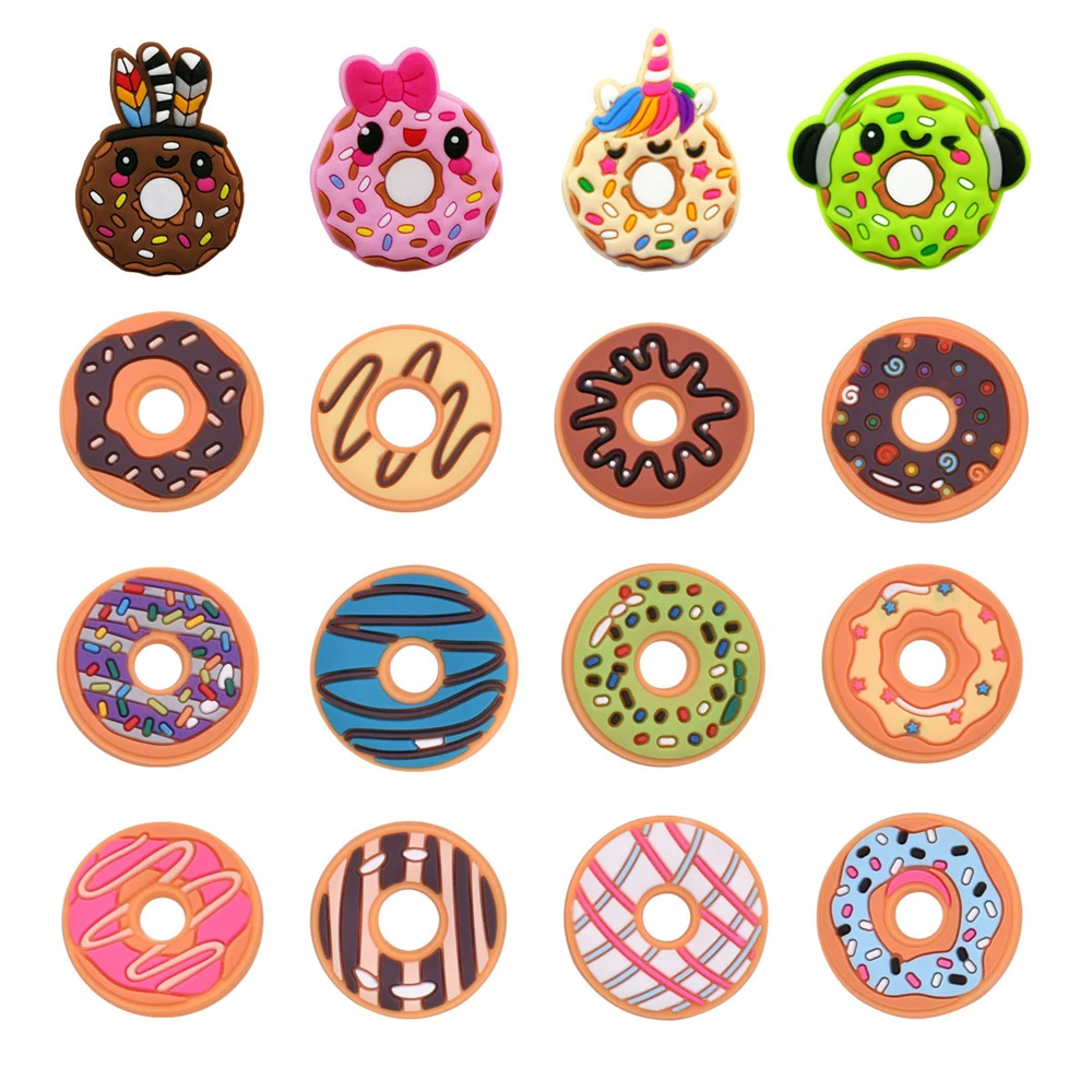

1-16pcs Cute Donut Shoe Charms Shoe Accessories for Girls Children Clogs Sandal Decoration Jeans for Kids Gifts