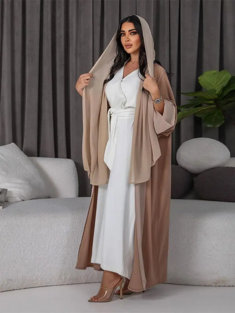 Ramadan White Muslim Kimono Abaya Dubai Turkey Islam Arabic Jalabiya For Women Clothing Robe Longue Femme Musulmane Kaftans