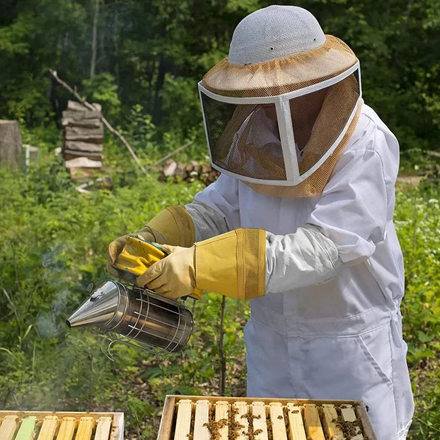 Pu Méhész Kesztyű Lélegző Védőhüvelyek Szellőztetett Professzionális Méhellenes Méhek Méhész, Hogy Megakadályozzák A Méhkas Eszközt - Image 6