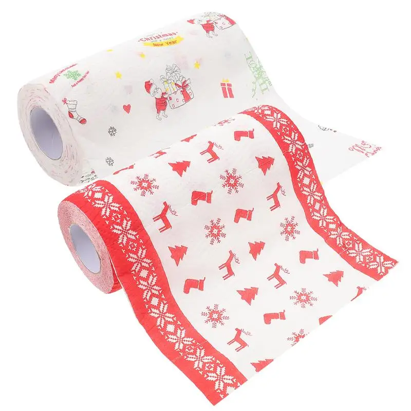 2 Rolls Of Grease-Proof Paper Fried Food Paper Christmas Themed Snacks Kitchen Disposable Dish Towel Food Pad disposable paper towel