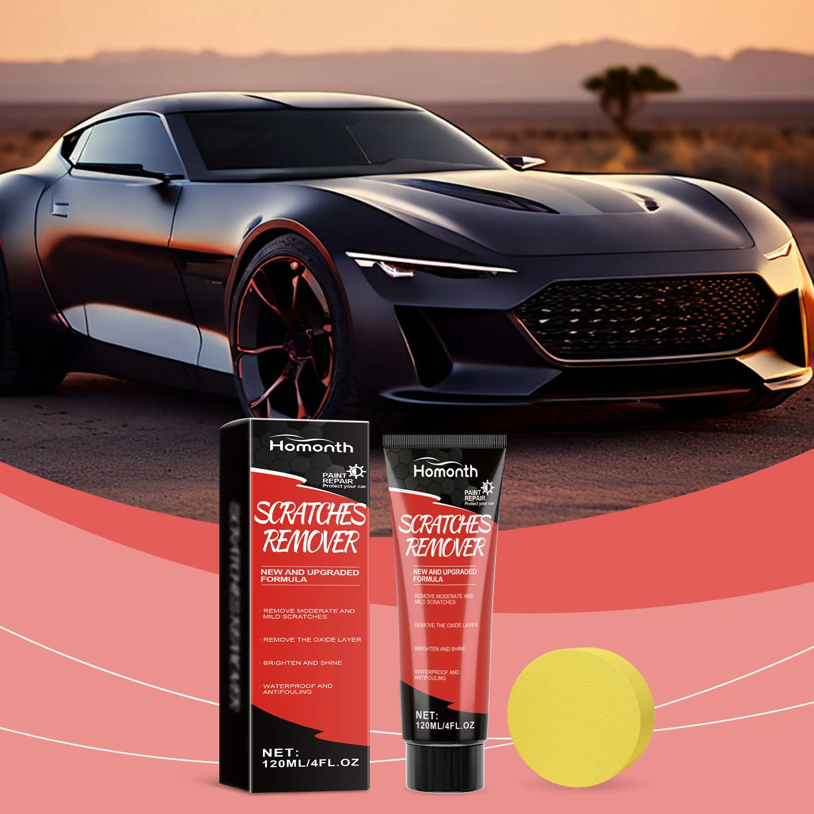 Scratch Repair Wax for Car, Upgrade Car Scratch Remover Kit Car Repair Paste Polishing Maintain（Send Sponge）