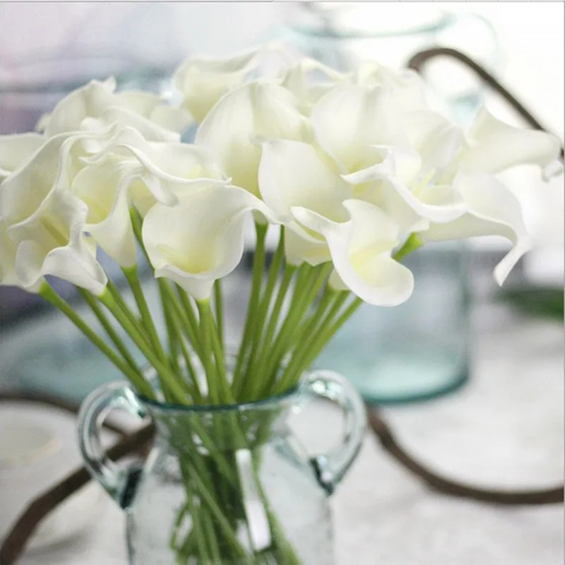 

1/10pcs Artificial Calla Lily Flowers Table Decor Flower Vase Flower Arrangement For Garden Bookstore Wedding Cafe Store Party