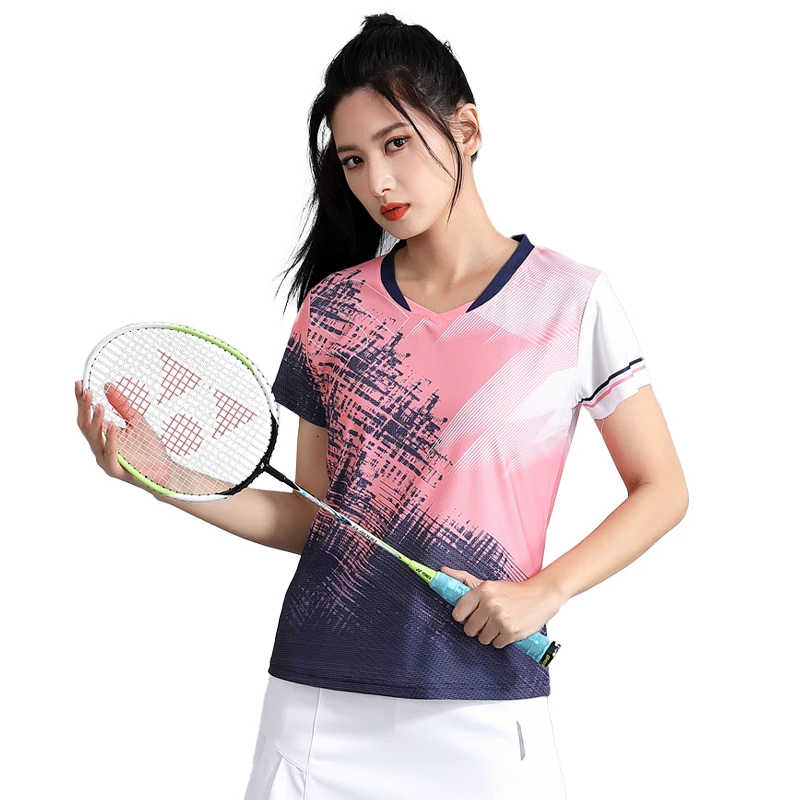 Short Sleeve Badminton Uniforms Badminton Training Shirts Women Gym Breathable Short Sleeve Sportswear