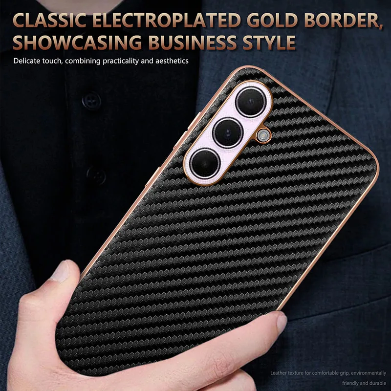 Enhanced Carbon Fiber Armor Hybrid Phone Case - Durable Back Cover with Sleek Design