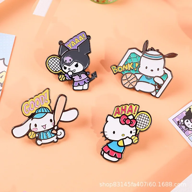 Sanrio Kawaii Brooches Hello Kitty Anime Pins Kuromi Cinnamoroll Metal  Badges Lovely Pochacco Clothing Pins Custom Pin Pendant