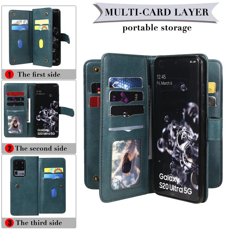 Luxury Flip Leather Wallet Phone Case with Card Holder