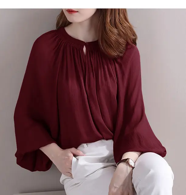 burgundy chiffon blouse