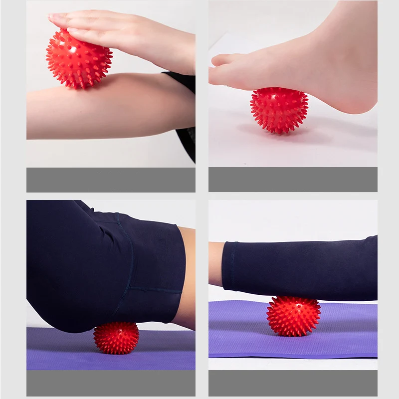  PVC Spiky Massage Ball Trigger Point Sport Fitness Hand Foot Pain Relief Plantar Fasciitis Reliever Hedgehog 7.5cm Balls