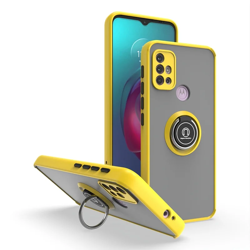 Shockproof Armor Case with Magnetic Holder Ring - Hard Matte Back Cover