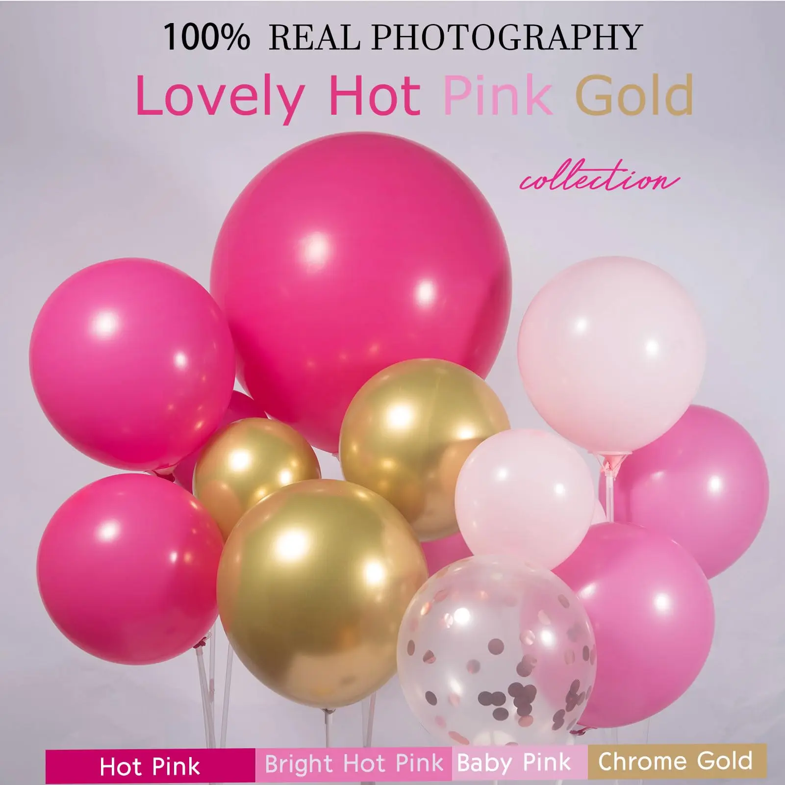 Pink Balloon Garland, SKEFOLI 92PCS Hot Pink Party Decorations for Girls  Women Birthday Dark Pink Balloon Arch Kit with Rose Gol - AliExpress