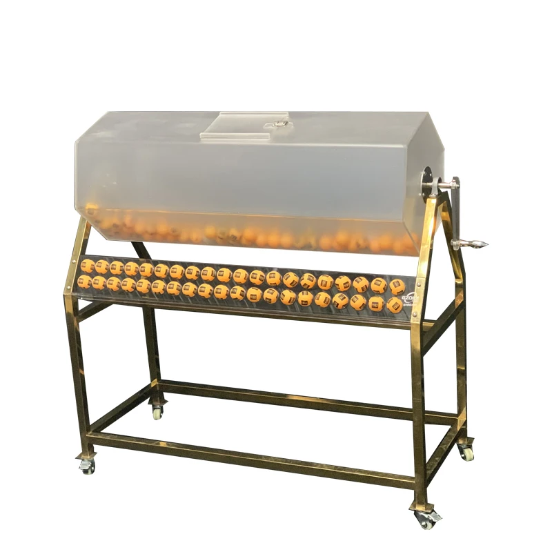 Guangzhou Qiqi Electronics direct polygonal manual lottery box, hand crank prize display rack, lottery box 500 balls