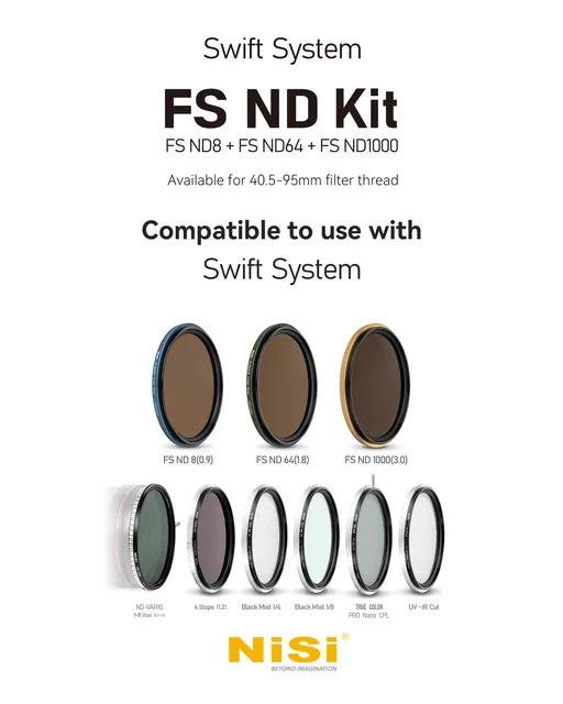 NiSi Swift System FS ND Kit FS ND8 ND64 ND1000 Camera Filter 