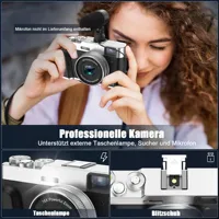 Цифровая камера 4K 48 МП UHD камера 16X цифровое увеличение компактная камера с вращающейся приборной панелью и видоискателем карта 32 Гб — изображение 6