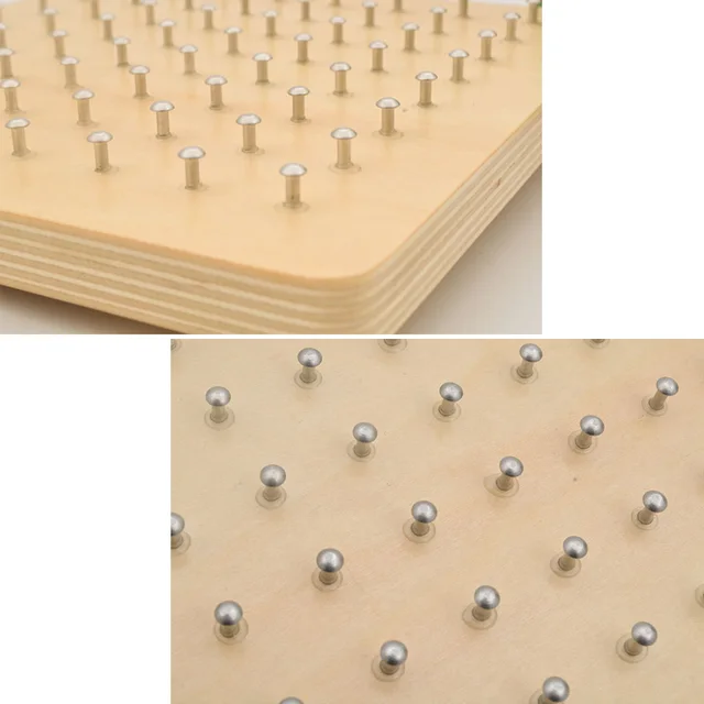 Montessori Baby Creative Toy Graphics Rubber Tie Nail Boards with Cards Childhood Education Preschool Kids Toys Educational 4