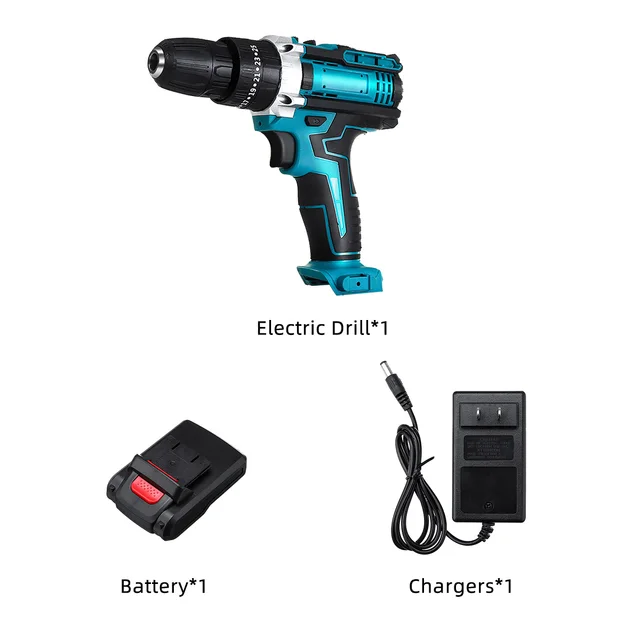Drillpro 3 in 1 Electric Impact Drill 25+3 Torque Electric Hammer