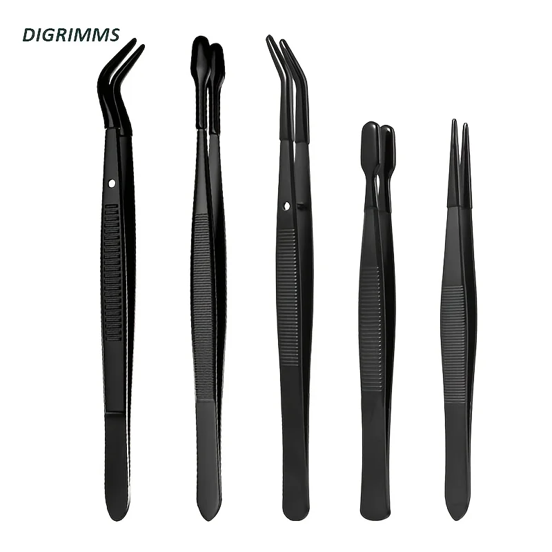 2/3/5/6pcs 고무 팁이 있는 핀셋 고무 PVC 실리콘 코팅 논마링 플랫 팁 벤..