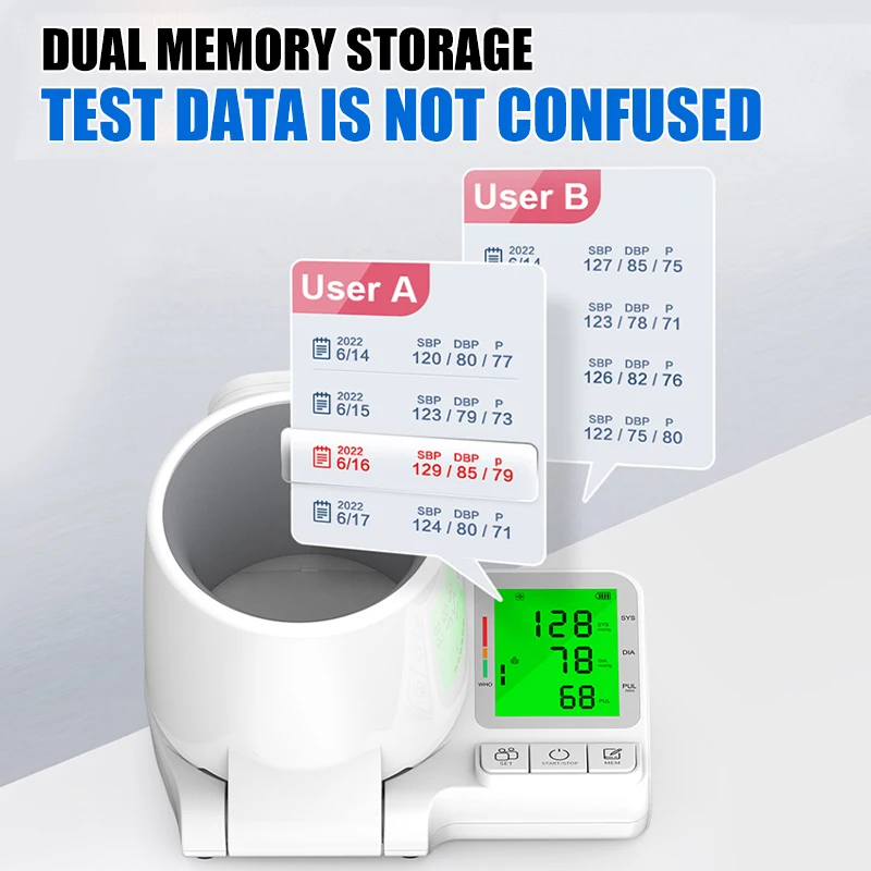Blood Pressure Monitor Automatic Digital Upper Arm Sphygmomanometer Tensiometer BP Machine Pulse AiQUE Clinic