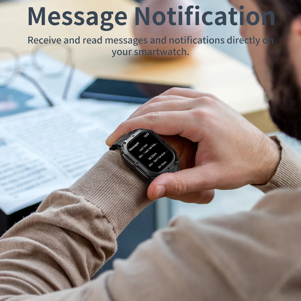 LIGE Smart Watch Bluetooth Call 2025 Men Sports Fitness Tracker Heart Monitor 1.96 Inch HD AMOLED Smartwatch For Android IOS K61