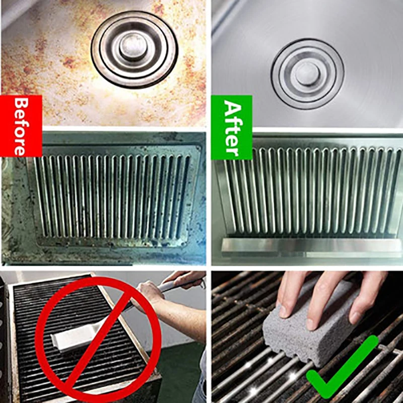 BBQ Grill Brick Block Handheld BBQ Cleaning Stone Barbecue Racks Stains Clean Scraper Cleaning Brush