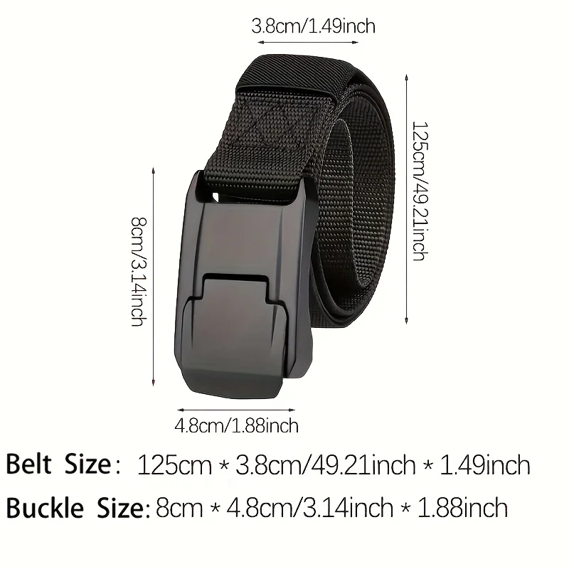 1pcs New men's tactical sports belt, alloy casual canvas belt, quick detachable outdoor belt, outdoor training hiking waist belt