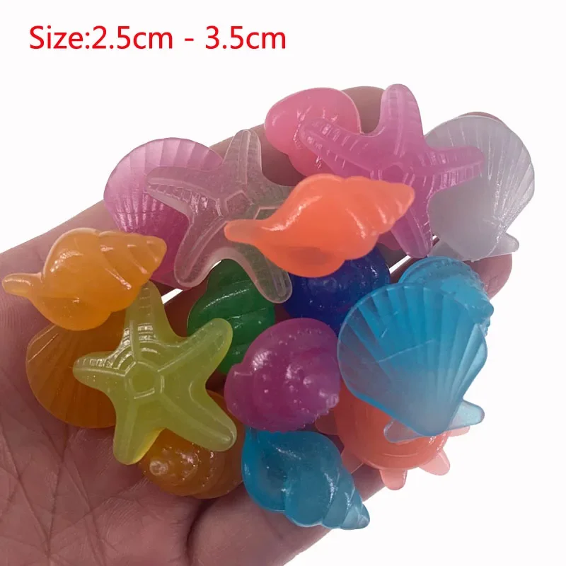 50/100/200pcs Luminous Glow Stones Shell Shaped Starfish Shell for Fish Tank Table Walkway Garden Glow in The Dark Pebbles Decor