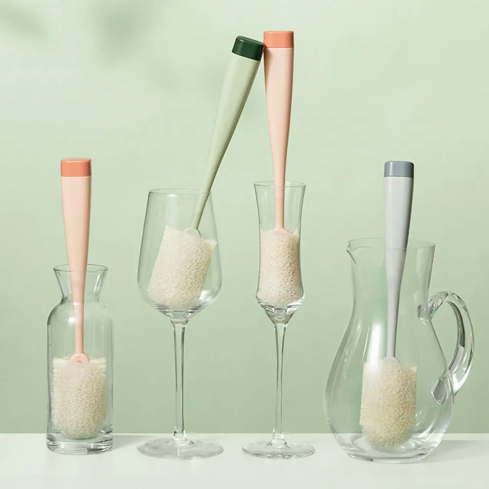 Brush With Handle Sponge Cleaning Milk Bottle Brush Long Handle Water Cup Brush Baby Bottle Brush Kitchen Tools