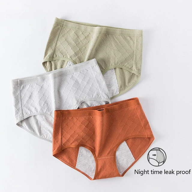 Women Menstrual Leakproof Cotton Knickers Period Pants Mid-Waist