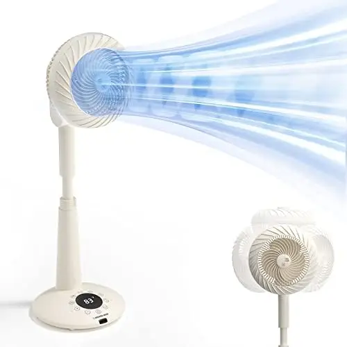 

HIKARI 2023 New Boreas Versatile 2-in-1 Air Circulator Fan, Dual-Use Pedestal Stand Floor Fan, Quiet Portable Desk Fan with Remo
