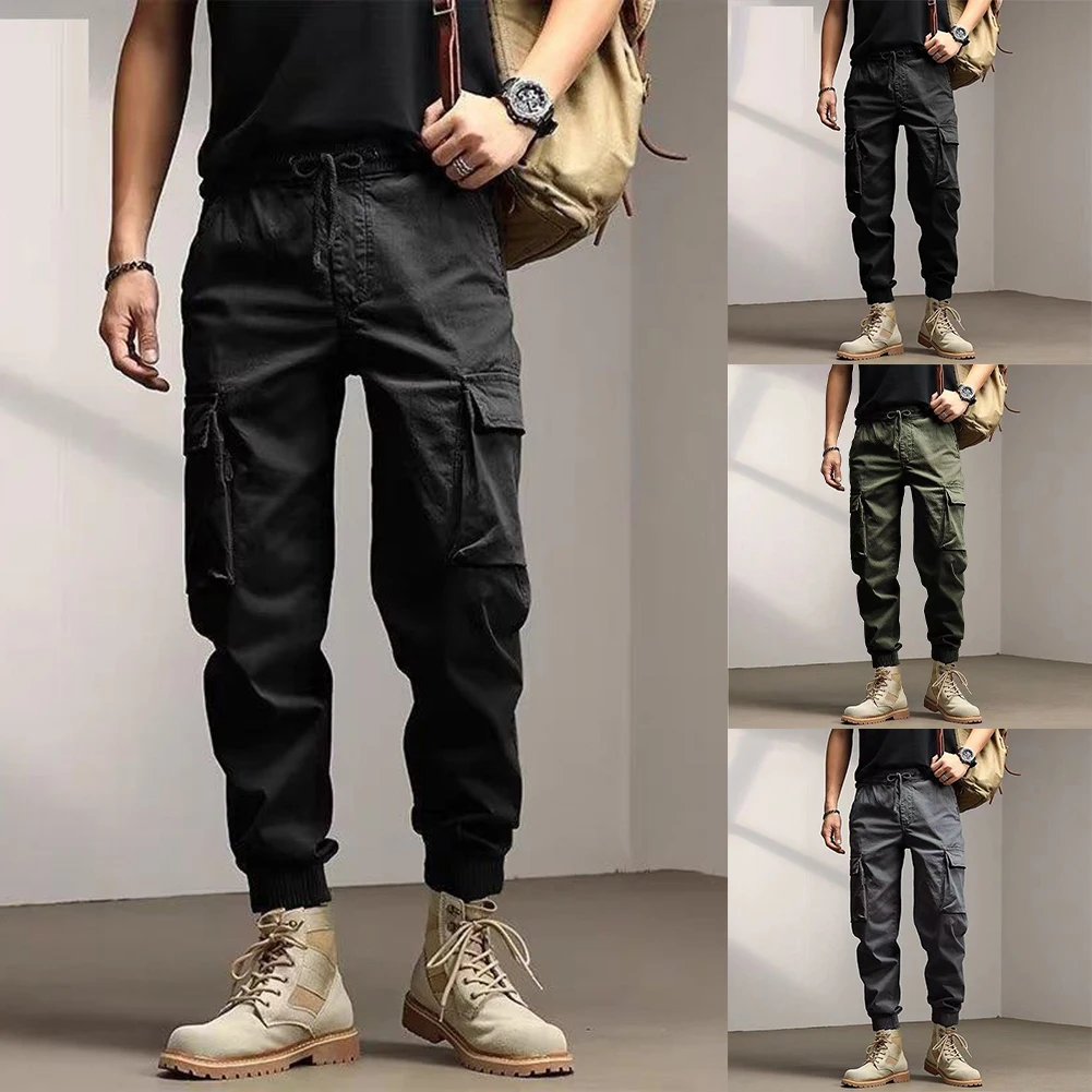 Description Picture 3 of itemHot New Autumn Hiking Cargo Pants Male Trousers Outdoor Overalls Slight Stretch Solid Color With Multiple Pockets