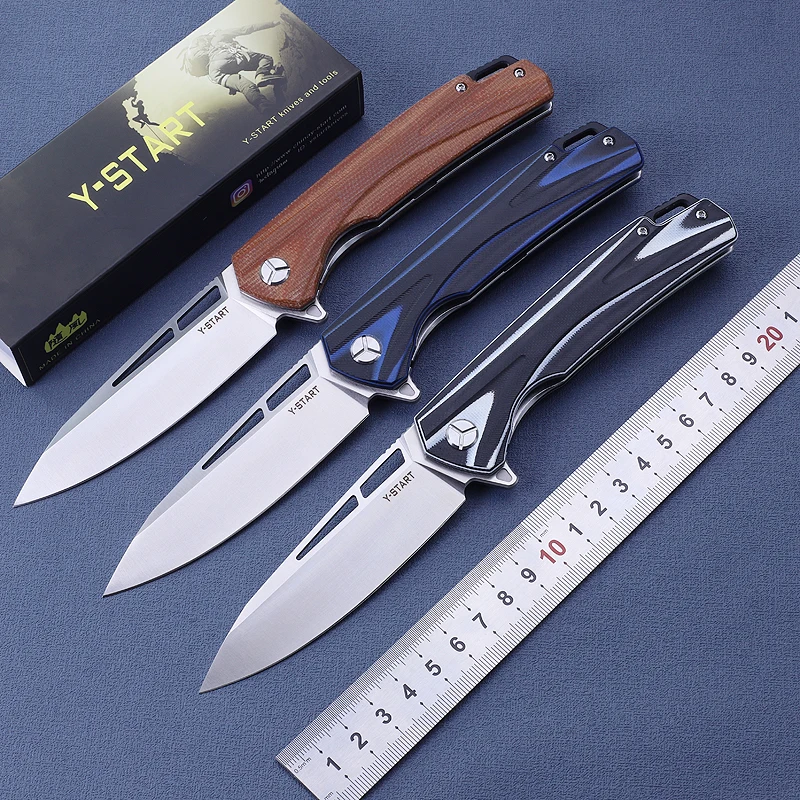 

Y-start New Pocket Hunting Outdoor Folder Knives Vg10 Steel Blade G10 Mi Carta Handle Utility EDC Outdoor Mini Knife