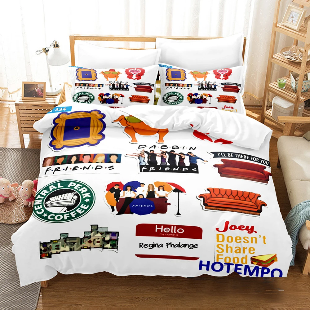 Friends Tv Show Comedy Style Bedding Set Boys Girls Twin Queen Size Duvet Cover Pillowcase Bed Kids Adult Home Textileextile 5