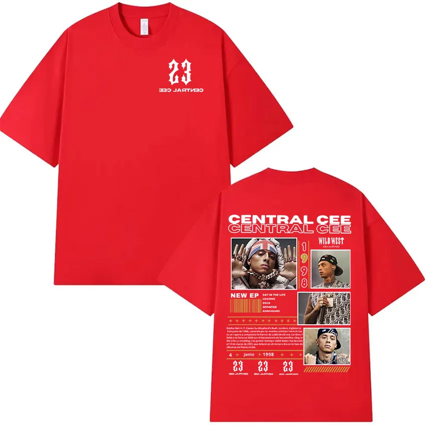 Rapper CENTRAL CEE WILD WEST Tour 2025 Graphic T Shirts Men's