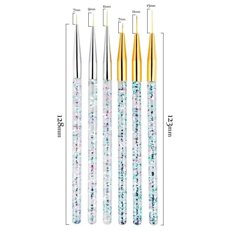 3 Pcs Pull Line Nail Art Brush Nail Art Drawing Pen Chain Link Flower Painting Acrylic Dotting DIY Tool Personality Nail Design