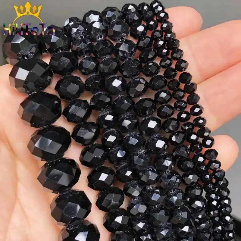 Faceted Glass Crystal Rondelle Beads Loose Spacer Beads For Jewelry Making DIY Bracelet Necklace Strands 4/6/8/10/12/14mm