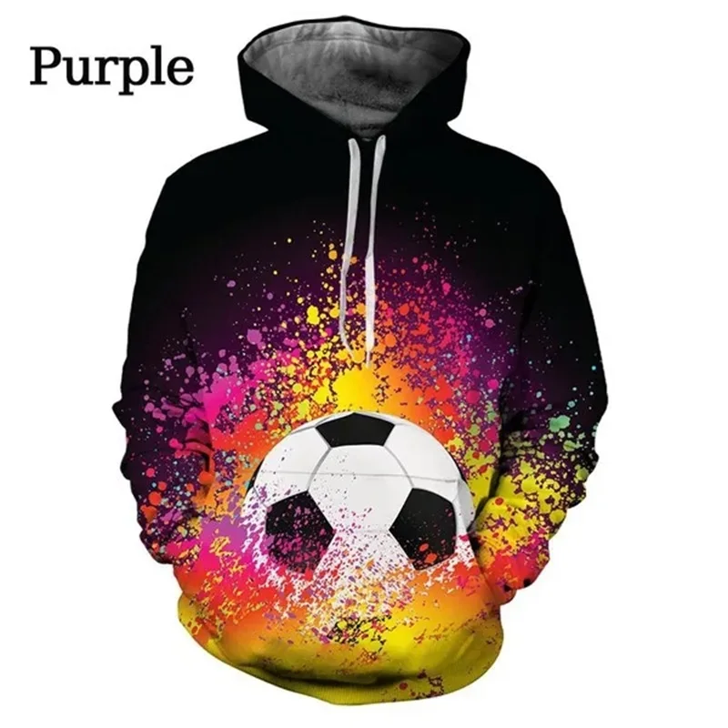 thumbnail image 1 of Sudadera con capucha con estampado 3D de fútbol para hombre, sudaderas holgadas informales a la moda para niños, sudaderas con capucha con patrón de fútbol genial, ropa de calle, 1 of 5
